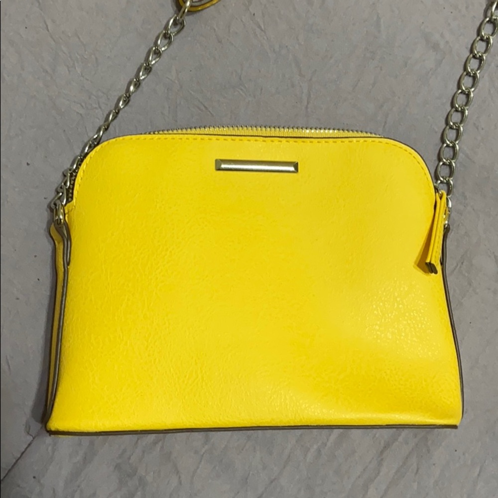 Yellow satchel purse bag